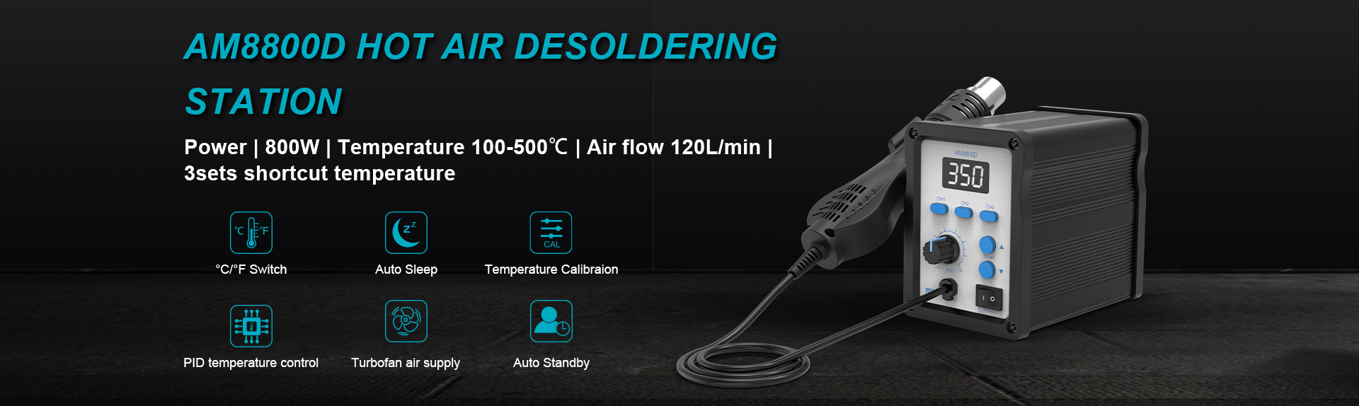 AM8800D Hot Air Desoldering Station